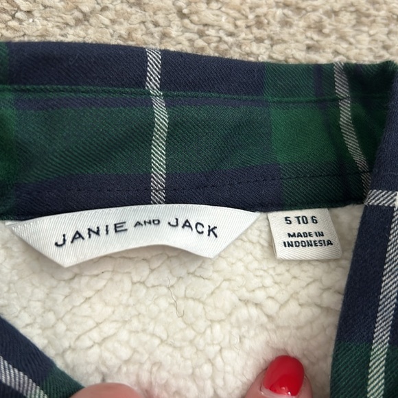 NBW Janie & Jack Plaid Sherpa Shacket, 5-6 - Picture 5 of 10